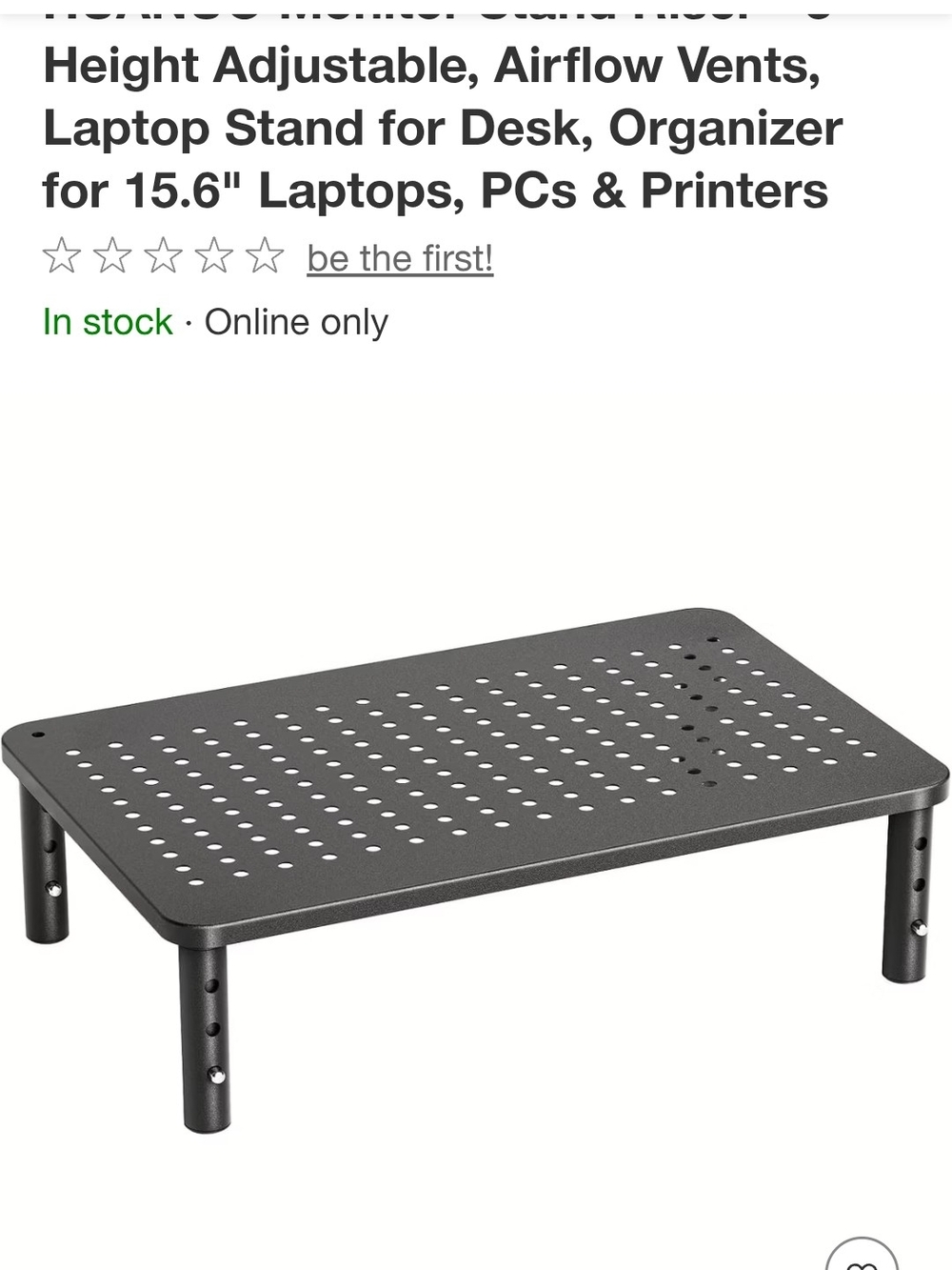 Adjustable Metal Laptop Monitor Stand - Dark Gray